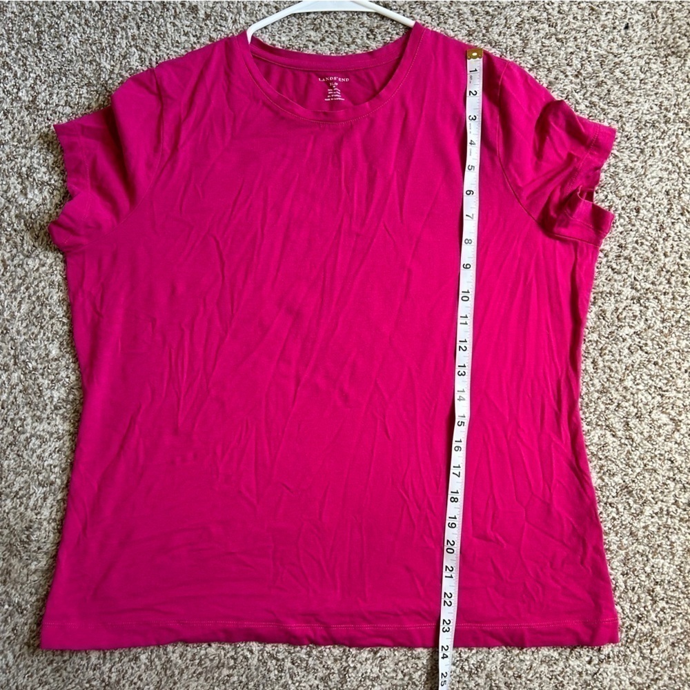 Lands’ End Pink Short Sleeve T-Shirt Casual Summer XL Barbie Barbiecore - Picture 4 of 5